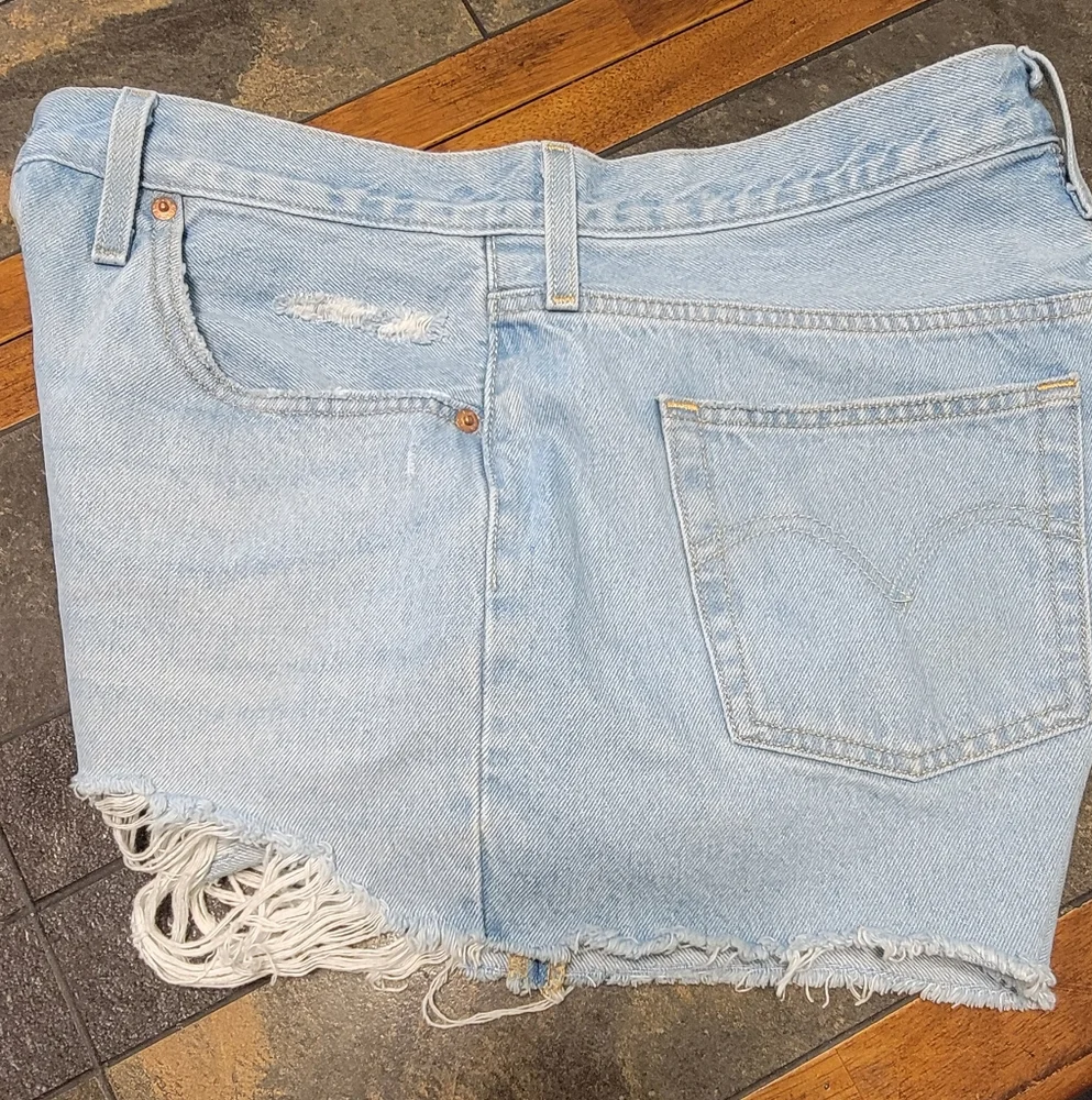 Levis 501 Cut Off Distressed Shorts Button‎ Fly 100% Cotton Y2K